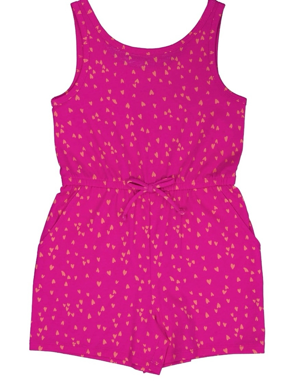 wonder nation Hot Pink Romper with Gold Heart Print